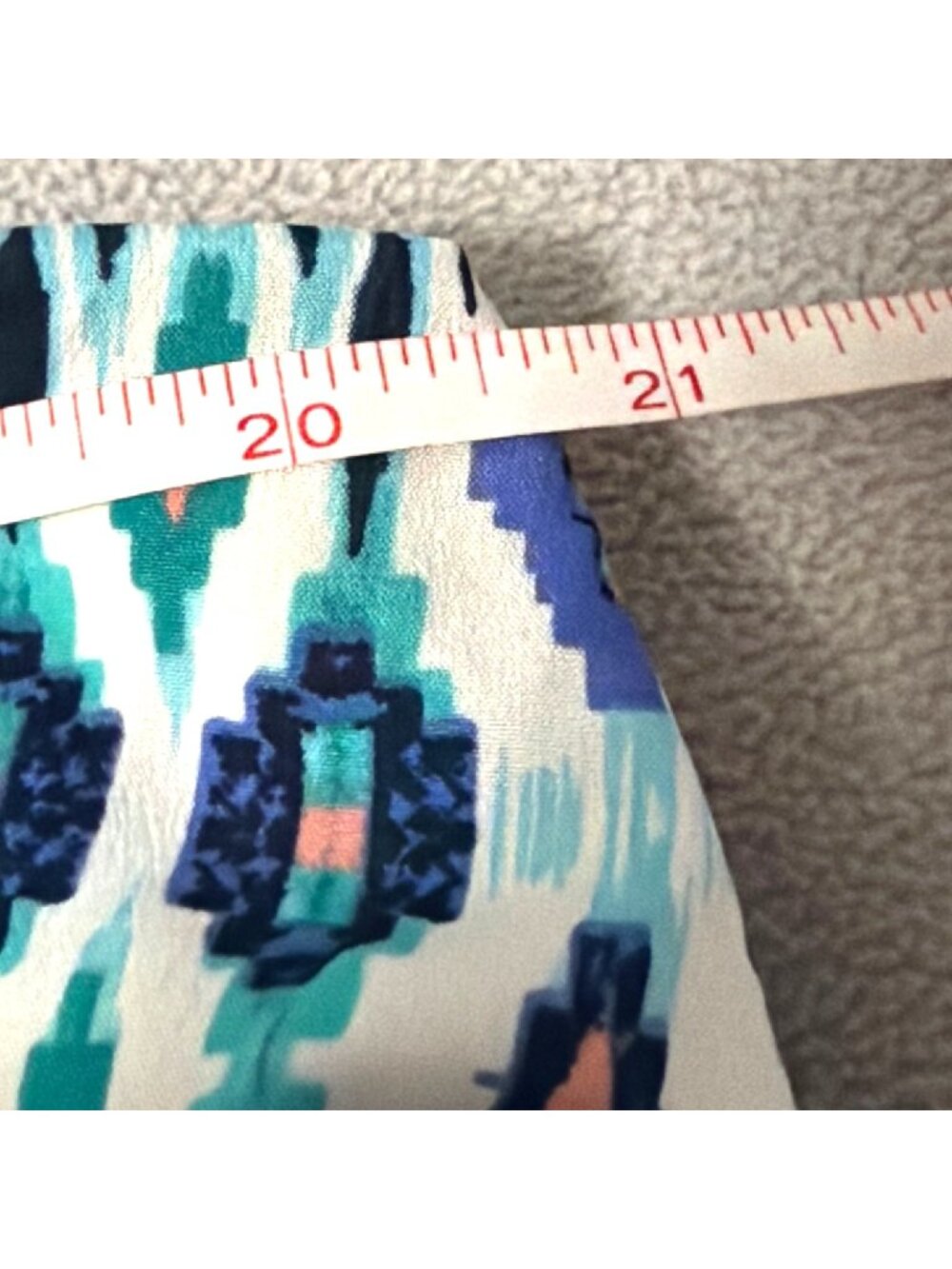 Motherhood Maternity Maxi Dress Blue Aztec Print Ruffle Top Spaghetti Straps L - Picture 4 of 5